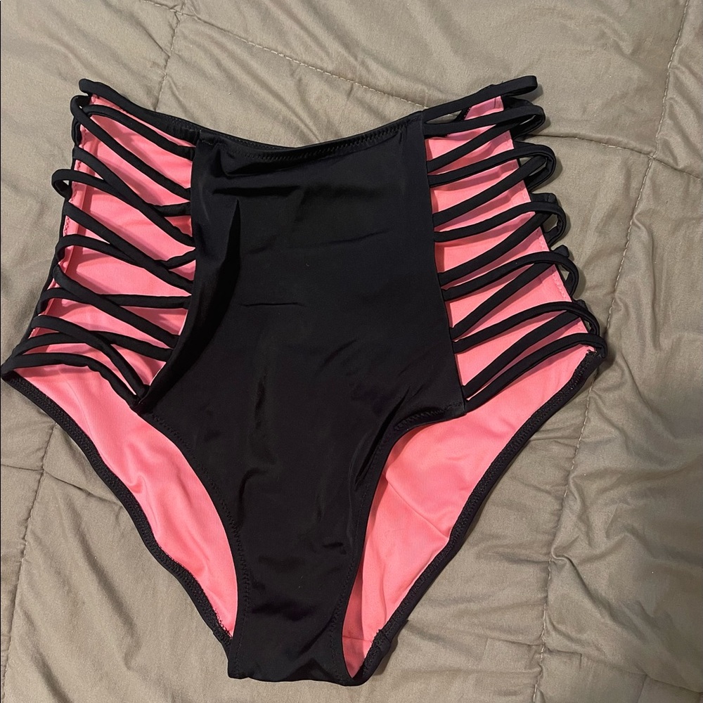 Pink Victoria Secrets cutout Bikini bottoms